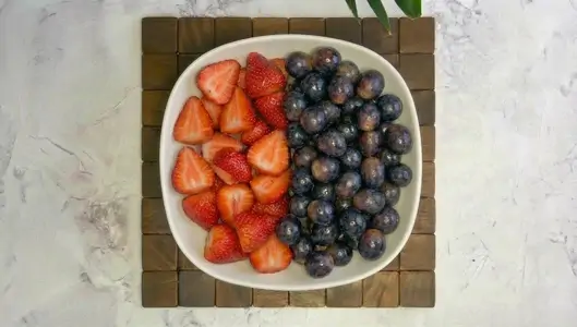 Strawberry + Grape Bangalore Blue Bowl