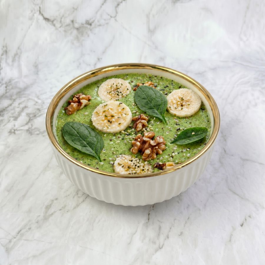 Banana Walnut Green Smoothie Bowl