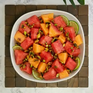 Watermelon Fruit Salad with Pistachios and Honey-L